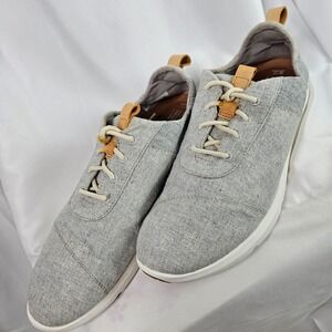 Toms Women's Del Rey Sneakers Natural Canvas Tennis Shoes Size 11 Gray White‎
